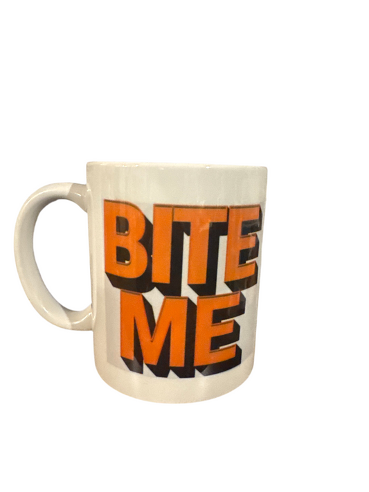 “Bite me” Halloween coffee mug